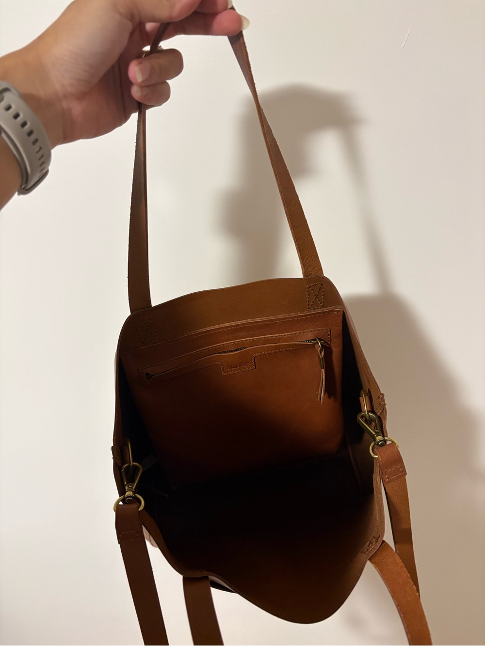 Madewell The Zip-Top Medium Transport Tote in English Saddle - Picture 4 of 7